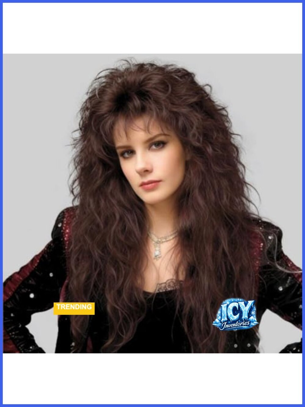 Brown Long Curly Wig for Women Synthetic Fiber Heat Resistant Halloween Costume